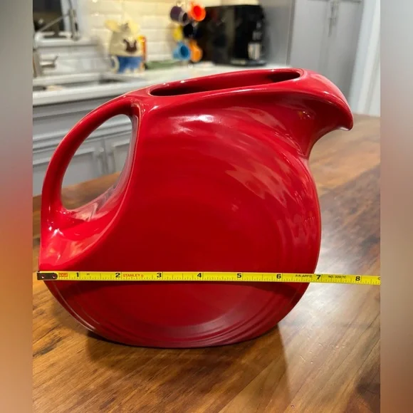 Red Fiesta Ware Vintage Pitcher - Made in the USA - Picture 8 of 10